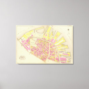 Kaart van Boston 4 Canvas Afdruk
