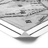  kaart van Boston Massachusetts (1871) BW Poster (Hoek)