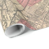 kaart van Boston Massachusetts (1871) Cadeaupapier (Rol Hoek)