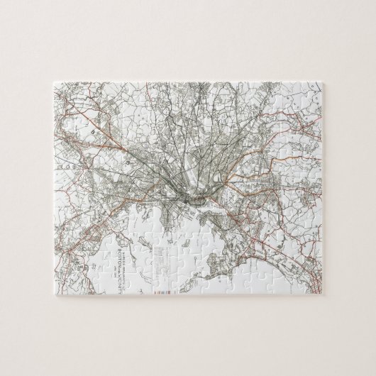 kaart van Boston Transit Line (1914) Legpuzzel (Horizontaal)