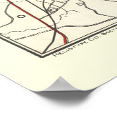  kaart van Boston Transit Line (1914) Poster (Hoek)