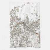  kaart van Boston Transit Line (1914) Theedoek (Verticaal)