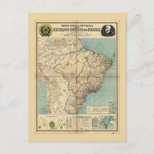 Kaart van Brazilië (1908) (Voorkant)