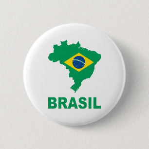 kaart van Brazilië Ronde Button 5,7 Cm