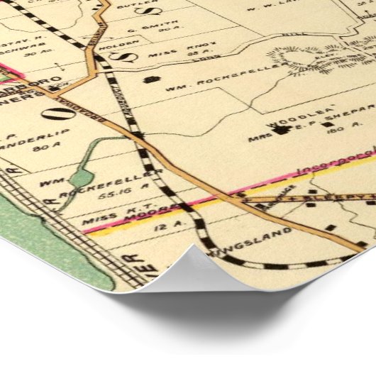 Kaart van Briarcliff Manor, New York, 1908 Poster (Hoek)