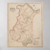 kaart van Brighton MA (1885) Poster (Voorkant)