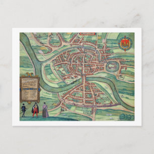 Kaart van Bristol, van "Civitates Orbis Terrarum" 