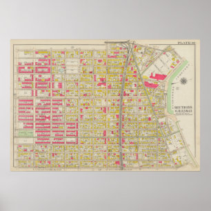  kaart van Brooklyn   George Washington Bromley Poster