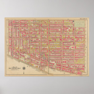  kaart van Brooklyn   George Washington Bromley Poster