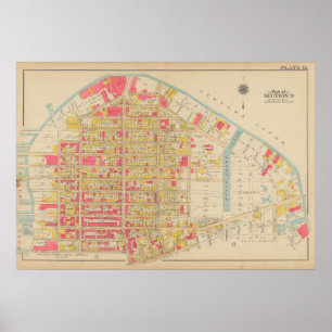  kaart van Brooklyn   George Washington Bromley Poster
