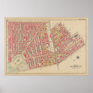 kaart van Brooklyn   George Washington Bromley Poster