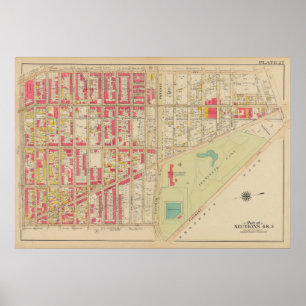  kaart van Brooklyn   George Washington Bromley Poster