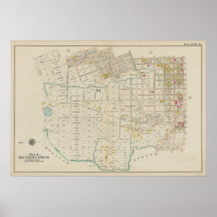  kaart van Brooklyn   George Washington Bromley Poster
