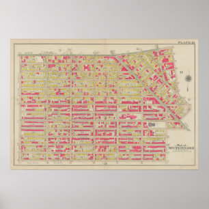  kaart van Brooklyn   George Washington Bromley Poster