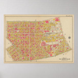  kaart van Brooklyn   George Washington Bromley Poster