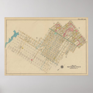  kaart van Brooklyn   George Washington Bromley Poster