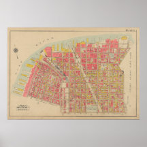  kaart van Brooklyn | George Washington Bromley