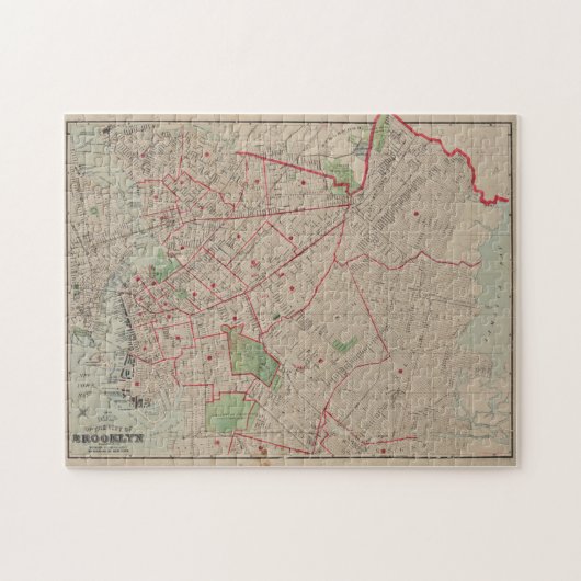  kaart van Brooklyn NY (1895) Legpuzzel (Horizontaal)