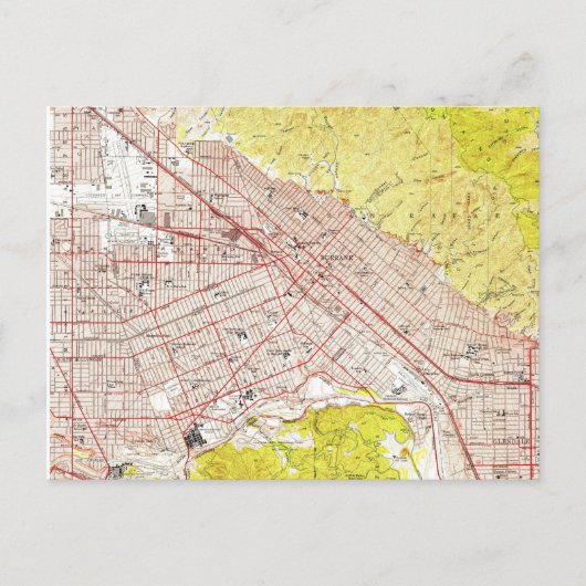  kaart van Burbank California (1953) (Voorkant)