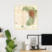  kaart van Burlington Vermont (1872) Poster (Thuiskantoor)