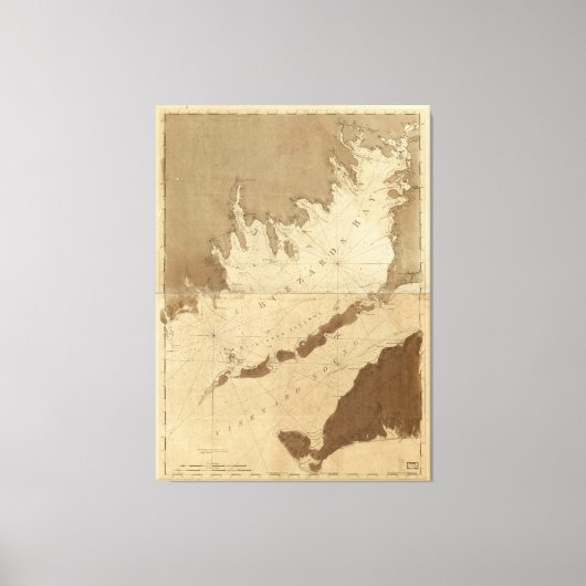 kaart van Buzzards Bay (1776) Canvas Afdruk (Voorkant)