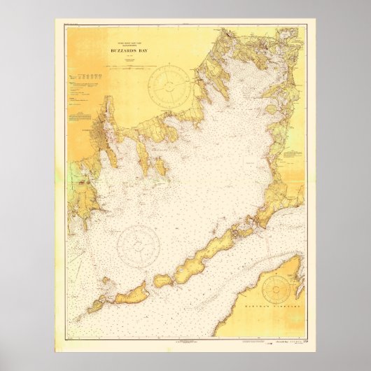 kaart van Buzzards Bay (1933) Poster (Voorkant)