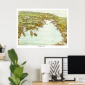 kaart van Buzzards Bay, Massachusetts Poster (Thuiskantoor)