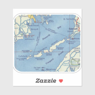kaart van Buzzards Bay Sticker