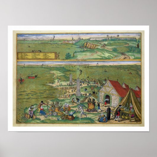 Kaart van Cadiz, van 'Civitates Orbis Terrarum' do Poster (Voorkant)