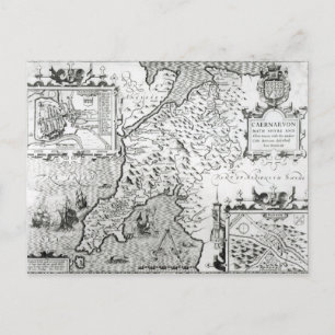 Kaart van Caernarvon, 1616