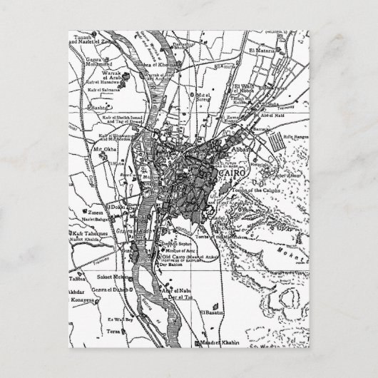  kaart van Caïro Egypte (1911) (Voorkant)