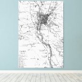 kaart van Caïro Egypte (1911) Canvas Afdruk (Insitu (Houten vloer))