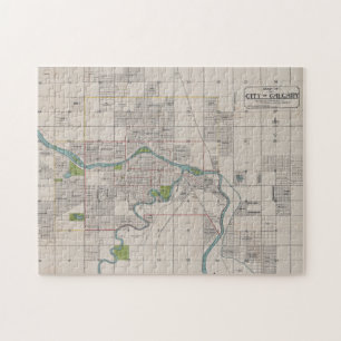  kaart van Calgary Alberta Canada (1906) Legpuzzel