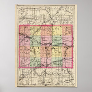 Kaart van Calhoun County, Michigan Poster
