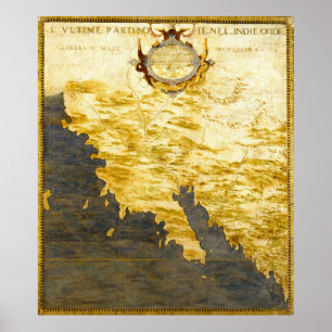  kaart van Californië (1564) Poster