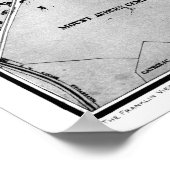 kaart van Cambridge Massachusetts (1877) BW Poster (Hoek)