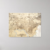 kaart van Cambridge Massachusetts (1877) Canvas Afdruk (Voorkant)