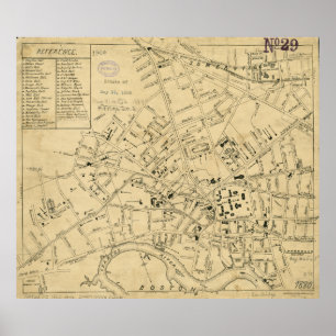  kaart van Cambridge Massachusetts (1880) Poster