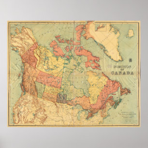 kaart van Canada (1898) Poster