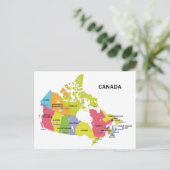 Kaart van Canada briefkaart (Staand voorkant)