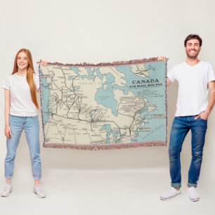 Kaart van Canada - Canada Air Mail Routes Deken
