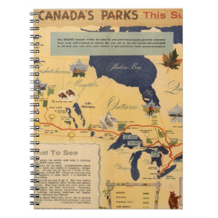 Kaart van Canada - Canadese parken Notitieboek