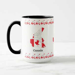 Kaart van Canada met Canadese vlag Mok