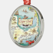 Kaart van Cape Cod Massachusetts Metalen Ornament (Links)