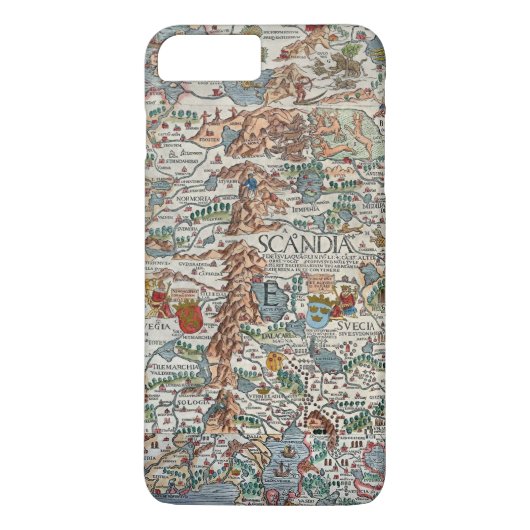 kaart van Carta Marina Scandinavia Case-Mate iPhone Case (Achterkant)