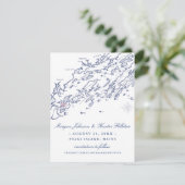 Kaart van Casco Bay Maine Save the Date (Staand voorkant)