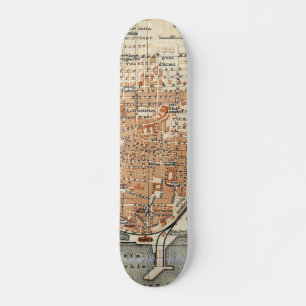  kaart van Catania Italië (1905) Skateboard