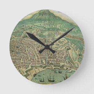 Kaart van Catania, van "Civitates Orbis Terrarum"  Ronde Klok