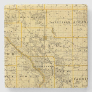Kaart van Cedar County, staat Iowa Stenen Onderzetter