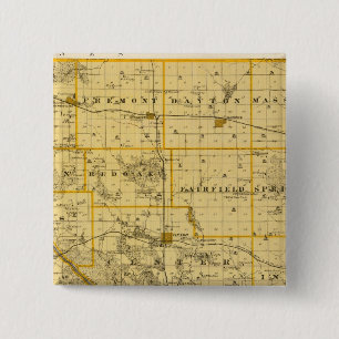 Kaart van Cedar County, staat Iowa Vierkante Button 5,1 Cm